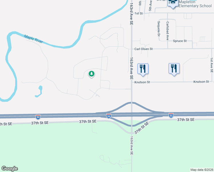 map of restaurants, bars, coffee shops, grocery stores, and more near 724 Sunset Dr in Mapleton