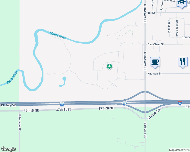 map of restaurants, bars, coffee shops, grocery stores, and more near 506 Ashley Boulevard in Mapleton