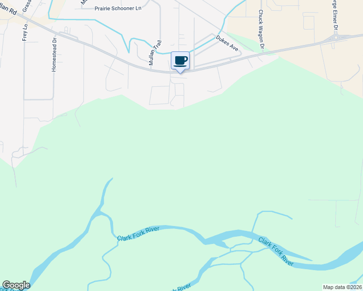 map of restaurants, bars, coffee shops, grocery stores, and more near 6441 Mullan Road in Missoula