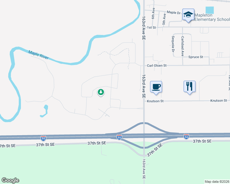 map of restaurants, bars, coffee shops, grocery stores, and more near 739 Ryan in Mapleton