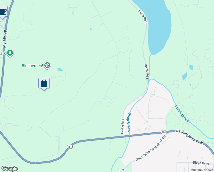 map of restaurants, bars, coffee shops, grocery stores, and more near 41216 111th Avenue Court East in Eatonville