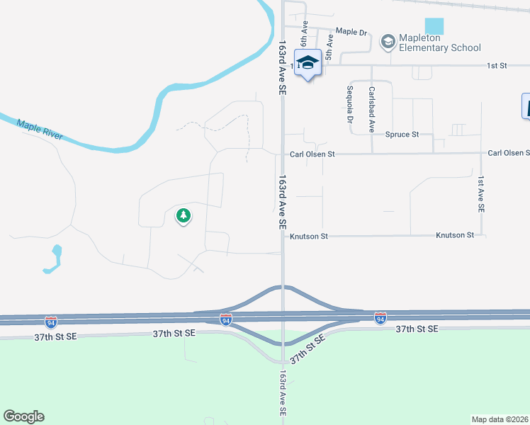 map of restaurants, bars, coffee shops, grocery stores, and more near 100 Lindsey Court in Mapleton