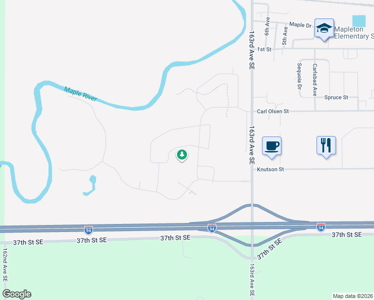 map of restaurants, bars, coffee shops, grocery stores, and more near 809 Birdie in Mapleton