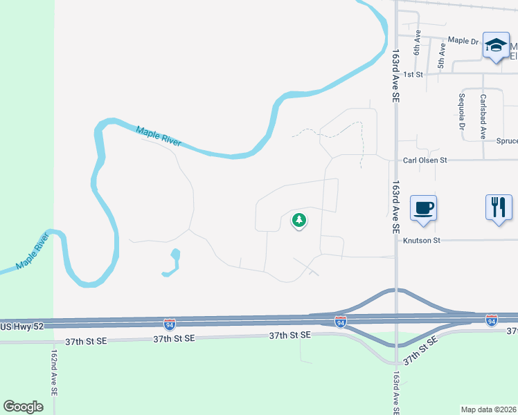 map of restaurants, bars, coffee shops, grocery stores, and more near 506 Ashley Boulevard in Mapleton