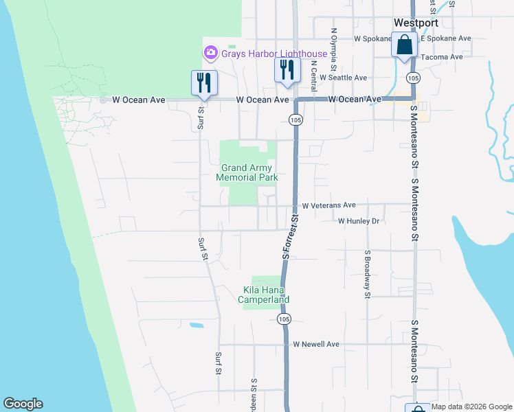 map of restaurants, bars, coffee shops, grocery stores, and more near 601 Aberdeen Street South in Westport