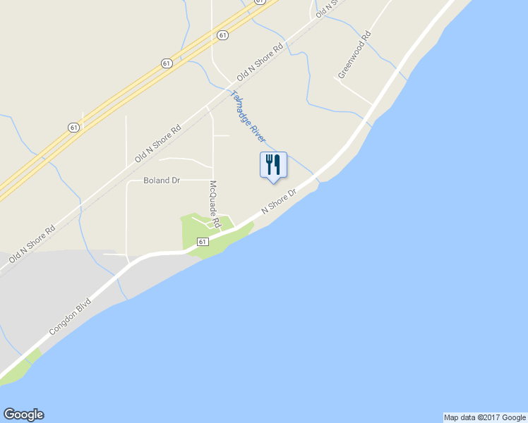 map of restaurants, bars, coffee shops, grocery stores, and more near 5129 North Shore Drive in Duluth