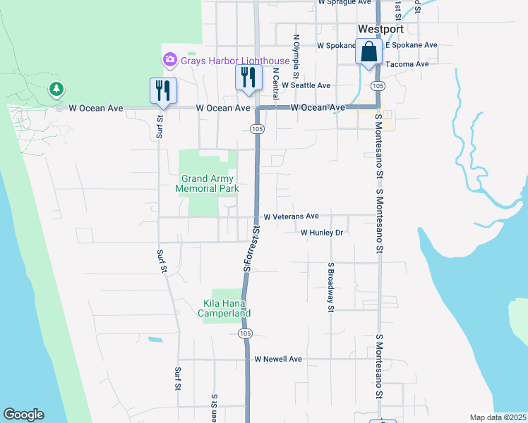 map of restaurants, bars, coffee shops, grocery stores, and more near 546 S Forrest St in Westport