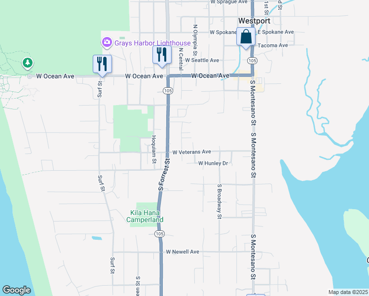 map of restaurants, bars, coffee shops, grocery stores, and more near 506 South Central Street in Westport