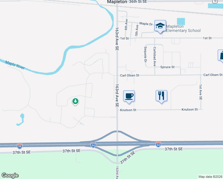 map of restaurants, bars, coffee shops, grocery stores, and more near 110 Lindsey Court in Mapleton