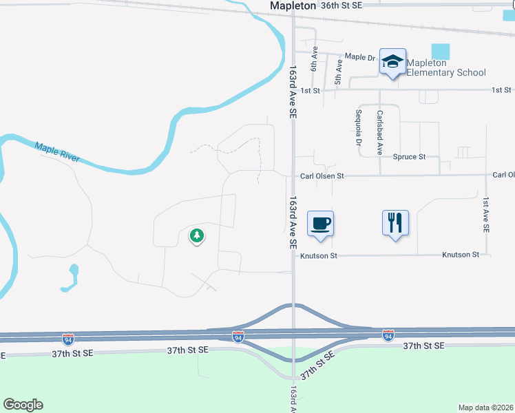 map of restaurants, bars, coffee shops, grocery stores, and more near 110 Lindsey Court in Mapleton