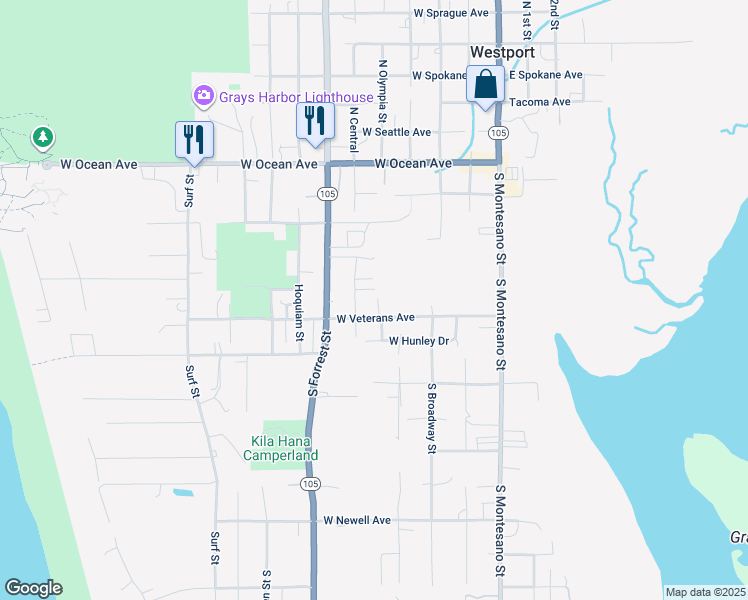 map of restaurants, bars, coffee shops, grocery stores, and more near 506 South Central Street in Westport