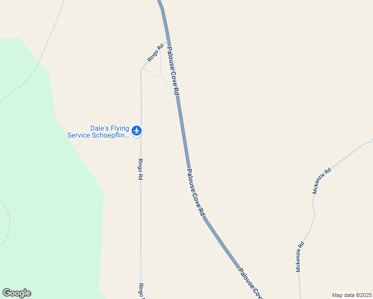 map of restaurants, bars, coffee shops, grocery stores, and more near Palouse Cove Road in Palouse