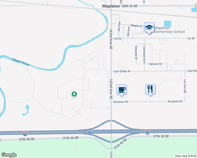 map of restaurants, bars, coffee shops, grocery stores, and more near 110 Lindsey Court in Mapleton