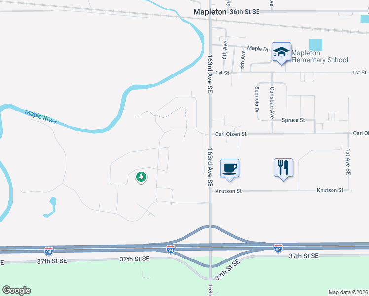 map of restaurants, bars, coffee shops, grocery stores, and more near 110 Lindsey Court in Mapleton