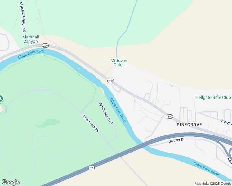 map of restaurants, bars, coffee shops, grocery stores, and more near 6205 Pine Grove Lane in Missoula