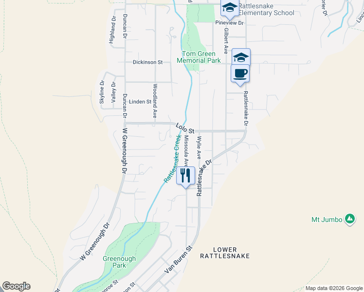 map of restaurants, bars, coffee shops, grocery stores, and more near 2209 Missoula Ave in Missoula