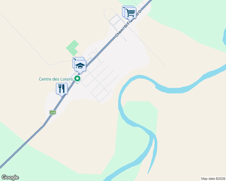 map of restaurants, bars, coffee shops, grocery stores, and more near 21 Rue 5 Est in Saint-François-de-la-Rivière-du-Sud