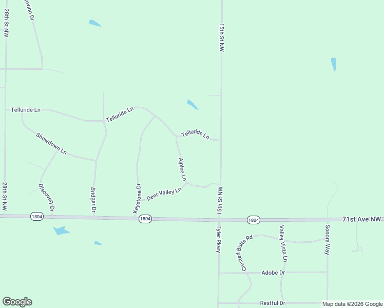 map of restaurants, bars, coffee shops, grocery stores, and more near 7401 Alpine Lane in Bismarck