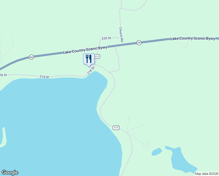 map of restaurants, bars, coffee shops, grocery stores, and more near 21594 County Road 117 in Osage