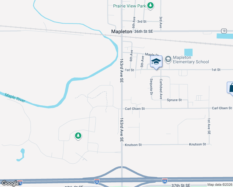 map of restaurants, bars, coffee shops, grocery stores, and more near 20-98 163rd Ave SE in Mapleton