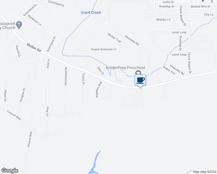 map of restaurants, bars, coffee shops, grocery stores, and more near 6504 East Kiki Court in Missoula