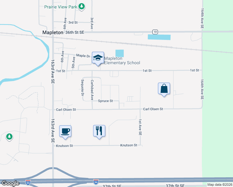 map of restaurants, bars, coffee shops, grocery stores, and more near 24 Cedar Drive in Mapleton
