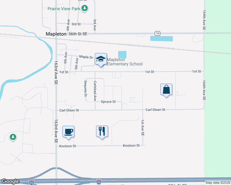 map of restaurants, bars, coffee shops, grocery stores, and more near 24 Cedar Drive in Mapleton