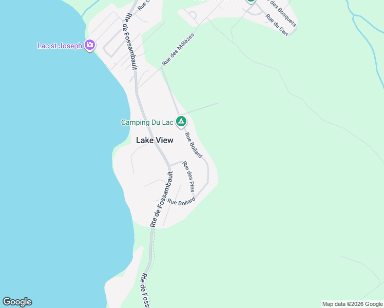 map of restaurants, bars, coffee shops, grocery stores, and more near 31 Rue Boilard in Fossambault-sur-le-Lac