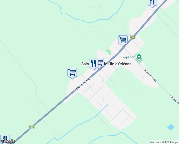map of restaurants, bars, coffee shops, grocery stores, and more near 1365 Chemin Royal in Saint-Pierre