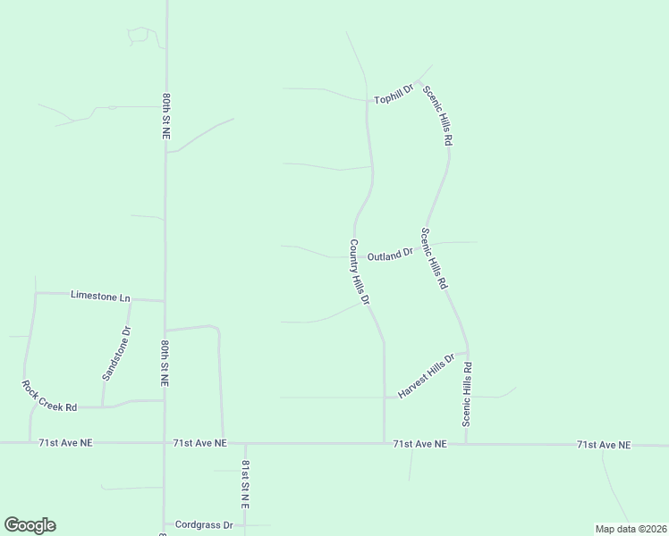 map of restaurants, bars, coffee shops, grocery stores, and more near Outland Road in Bismarck