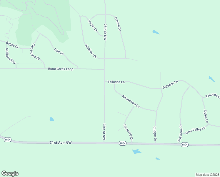 map of restaurants, bars, coffee shops, grocery stores, and more near 2701 Showdown Lane in Bismarck