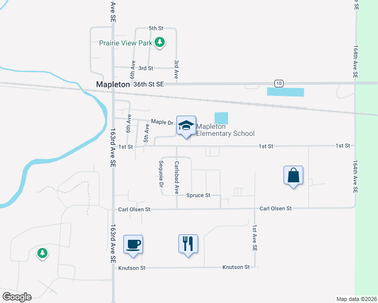 map of restaurants, bars, coffee shops, grocery stores, and more near 403 Sequoia Drive in Mapleton