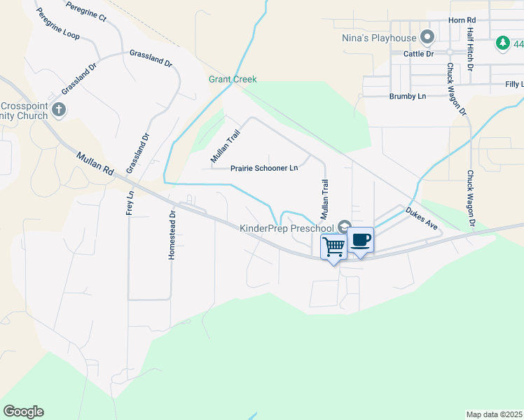 map of restaurants, bars, coffee shops, grocery stores, and more near 6550-6698 Mullan Rd in Missoula