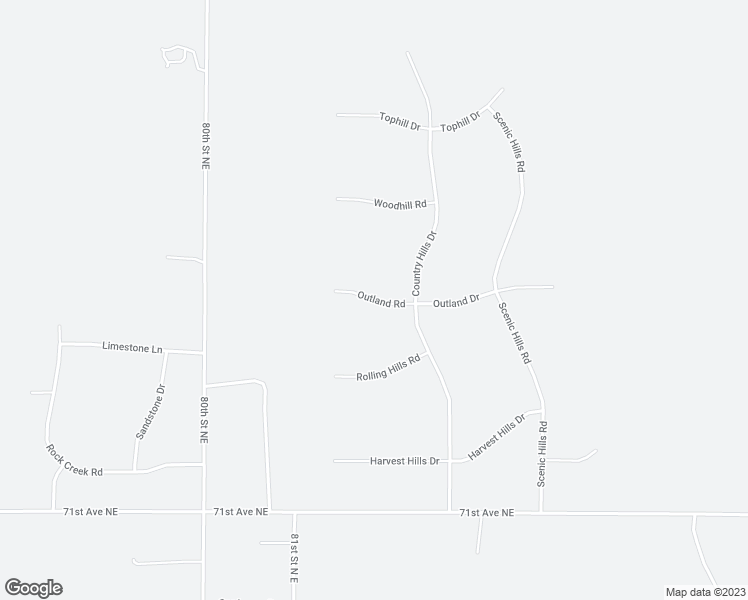 map of restaurants, bars, coffee shops, grocery stores, and more near Outland Road in Bismarck