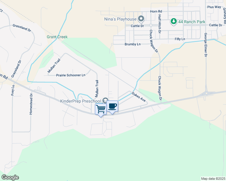 map of restaurants, bars, coffee shops, grocery stores, and more near 1678 Shindig Drive in Missoula