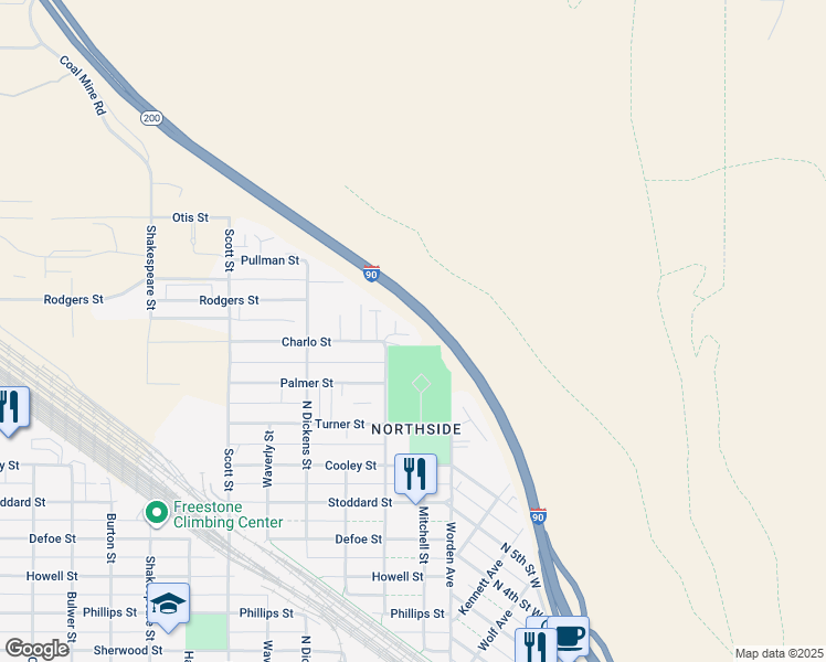 map of restaurants, bars, coffee shops, grocery stores, and more near 847 Emma Court in Missoula