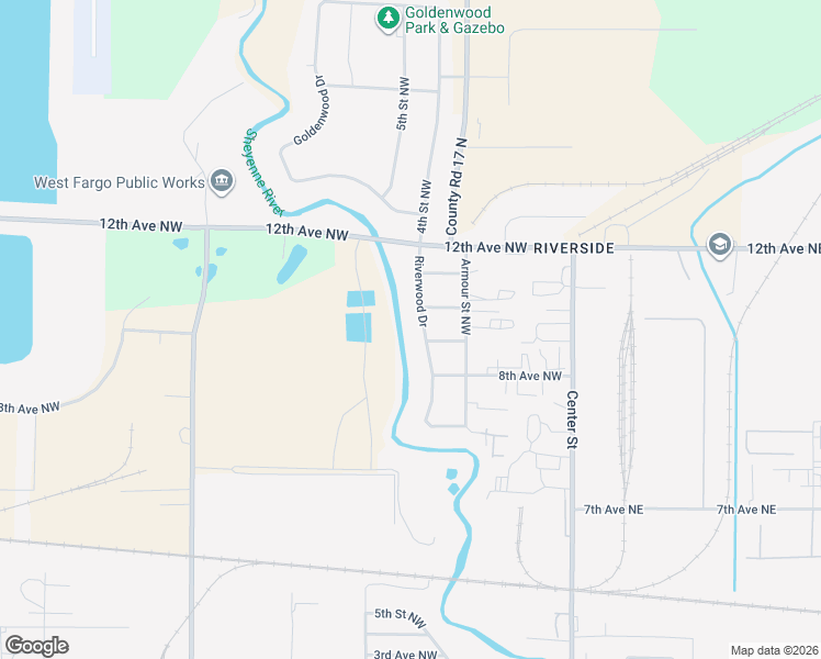map of restaurants, bars, coffee shops, grocery stores, and more near 904 Riverwood Drive in West Fargo