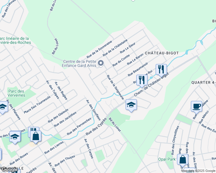 map of restaurants, bars, coffee shops, grocery stores, and more near 1048 Rue du Prince Albert in Ville de Québec