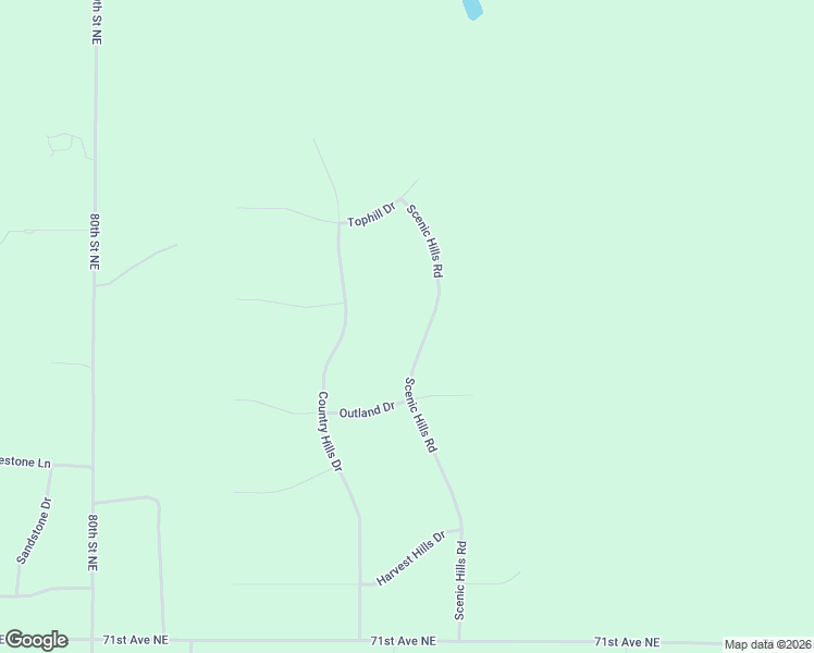 map of restaurants, bars, coffee shops, grocery stores, and more near 7517 Scenic Hills Road in Bismarck