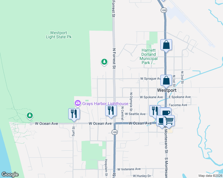 map of restaurants, bars, coffee shops, grocery stores, and more near 488 North Forrest Street in Westport
