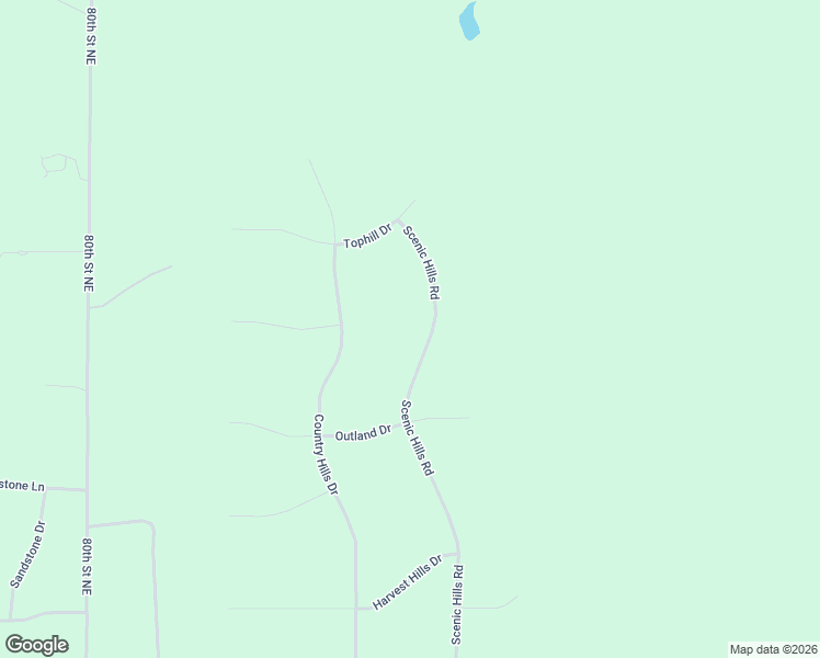 map of restaurants, bars, coffee shops, grocery stores, and more near 7517 Scenic Hills Road in Bismarck