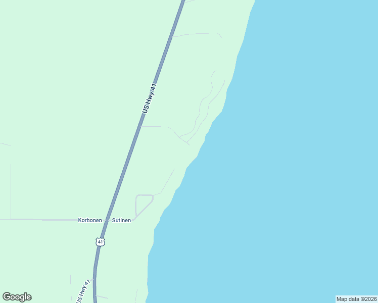 map of restaurants, bars, coffee shops, grocery stores, and more near Payne Road in Baraga