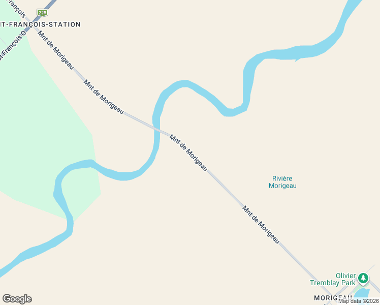 map of restaurants, bars, coffee shops, grocery stores, and more near Montée de Morigeau in Saint-François-de-la-Rivière-du-Sud