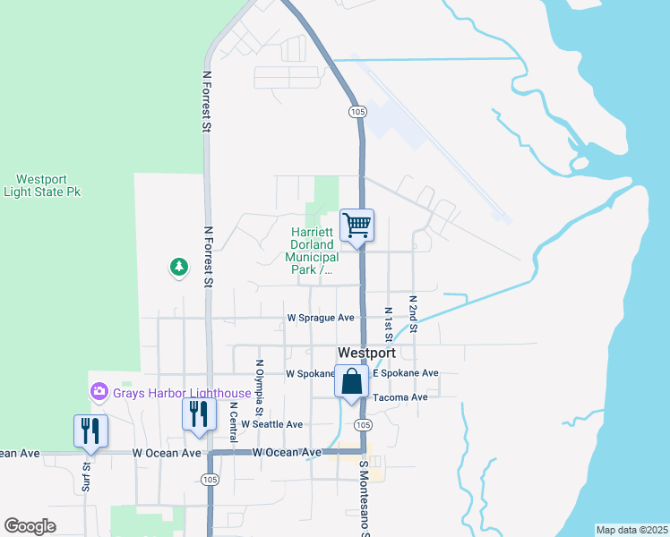 map of restaurants, bars, coffee shops, grocery stores, and more near 724 North Rainier Street in Westport