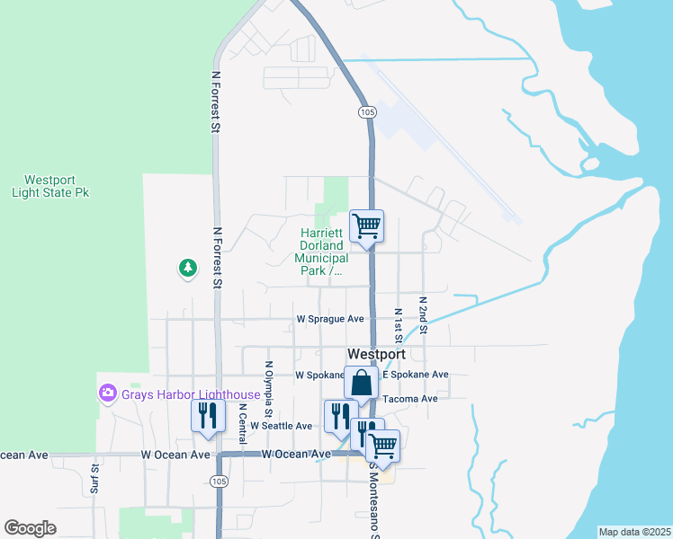 map of restaurants, bars, coffee shops, grocery stores, and more near 724 North Rainier Street in Westport