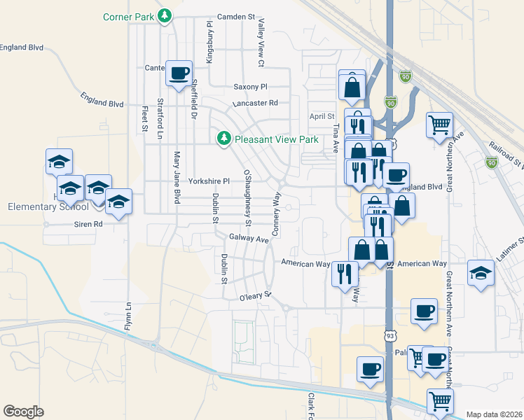 map of restaurants, bars, coffee shops, grocery stores, and more near 3902 Melrose Place in Missoula