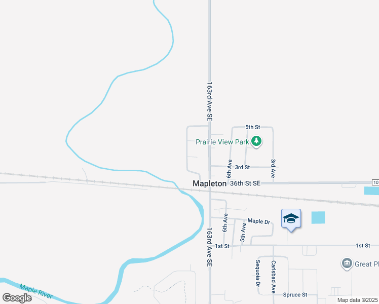 map of restaurants, bars, coffee shops, grocery stores, and more near 349 Maple Point Boulevard in Mapleton