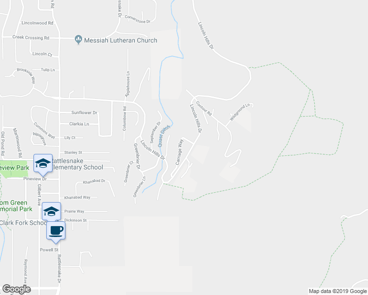 map of restaurants, bars, coffee shops, grocery stores, and more near 4 Carriage Way in Missoula