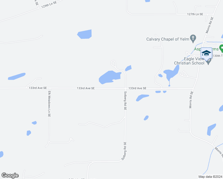 map of restaurants, bars, coffee shops, grocery stores, and more near 15207 133rd Avenue Southeast in Yelm