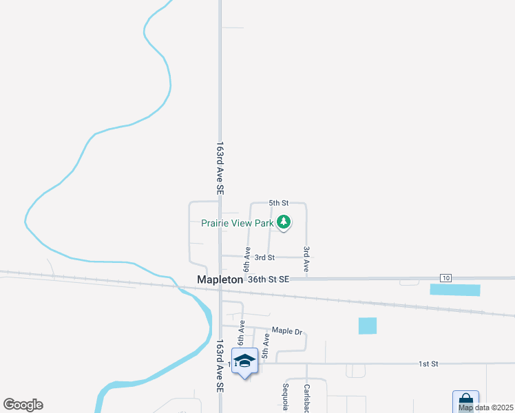 map of restaurants, bars, coffee shops, grocery stores, and more near 510 5th Street in Mapleton
